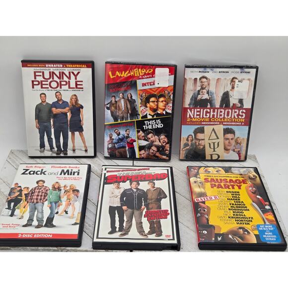 Seth Rogan 10 Movie DVD Bundle | 6 DVD Lot | Sausage Party | Neighbors & More - Picture 1 of 3